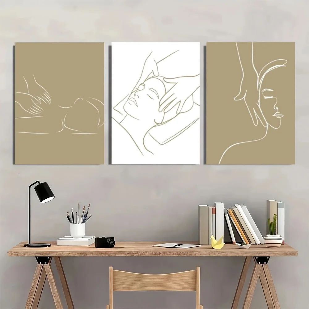 2D Flat, Two-dimensional Flat Artwork, 2D/unframed Flat Painting, Set of 3. Suitable for Massage and Relaxation, Ideal for Sp