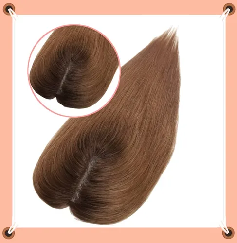 Imagen 2 del producto 100% liso de cabello humano Remy, Base de encaje Rubio, Clips para mujeres, extensiones de cabello, postizos, adorno de cabello humano
