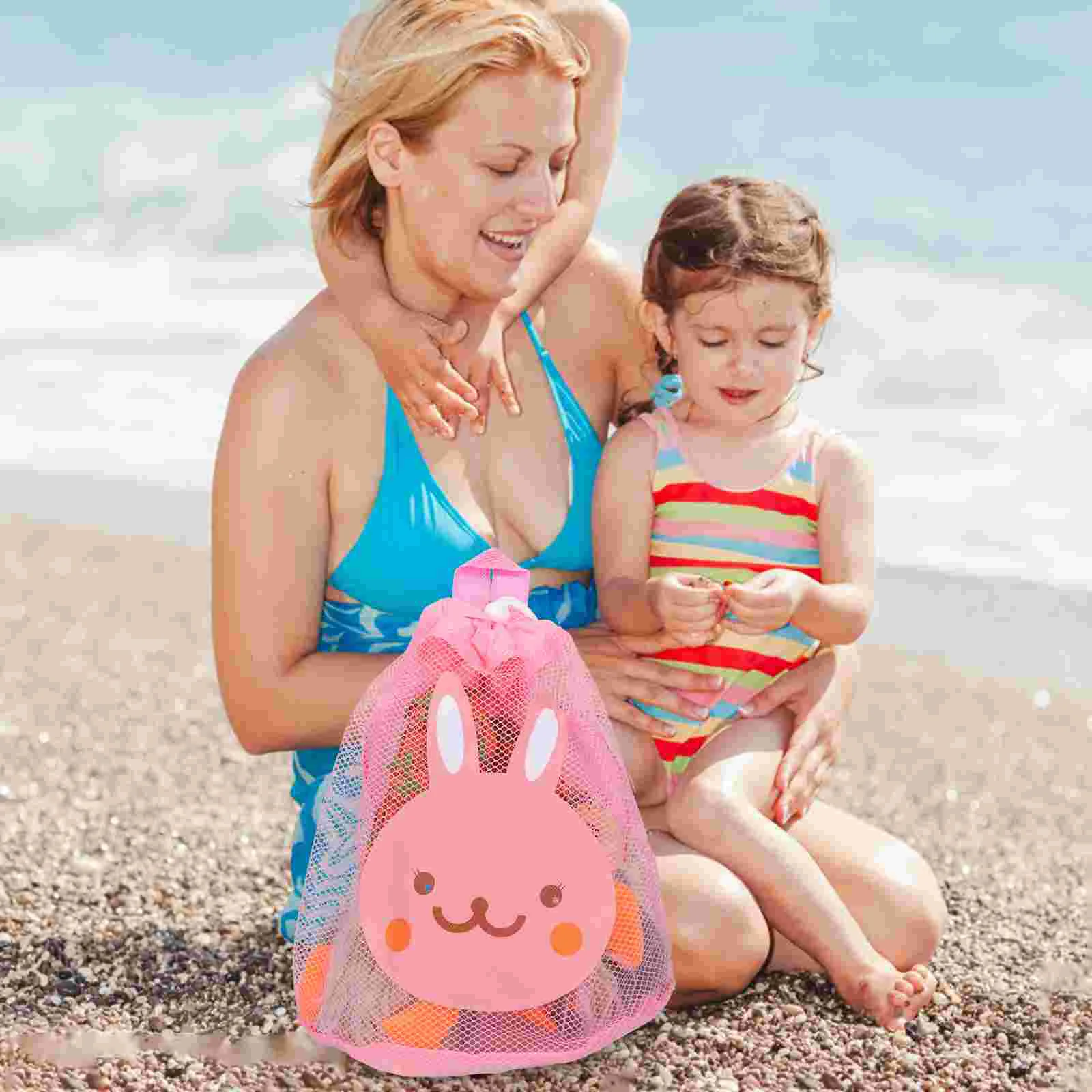 Mesh opbergtas Strandtassen Konijnenspeelgoed Hoge capaciteit Polyester Essentials voor kinderen Reizen Baby's