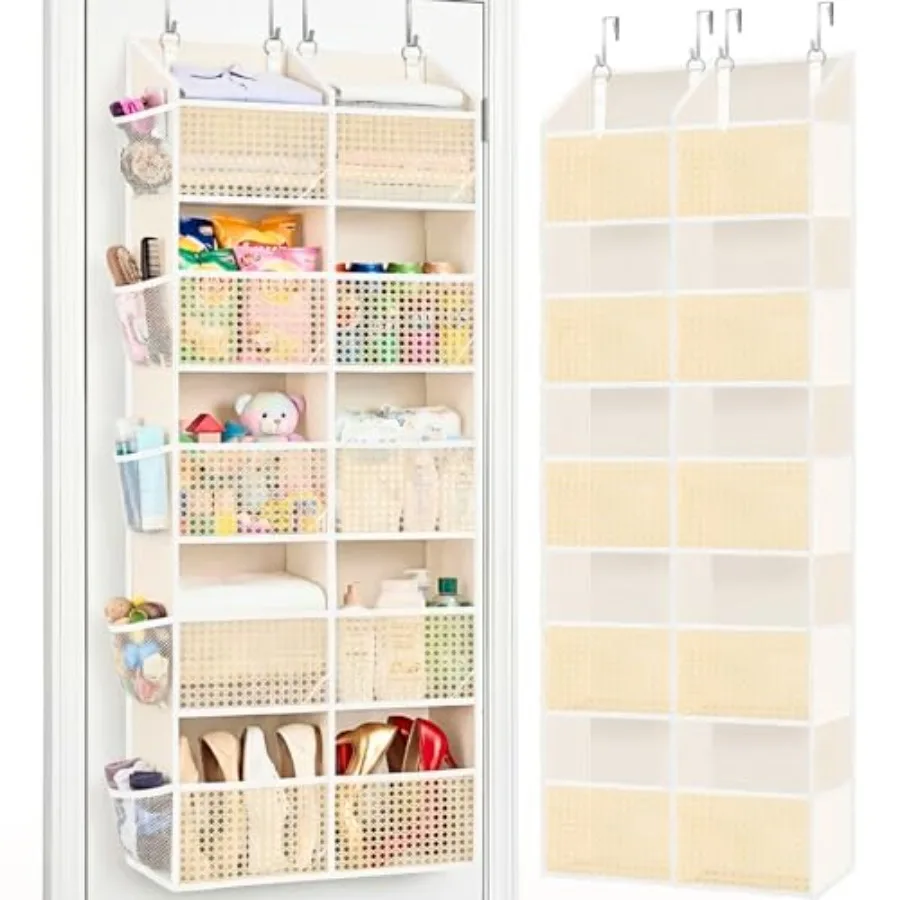 

Over The Door Organizer 5 Tiers, Extra Large Behind Door Storage of 10 Compartments, 80 lbs Weight Capacity Hanging Storage Org