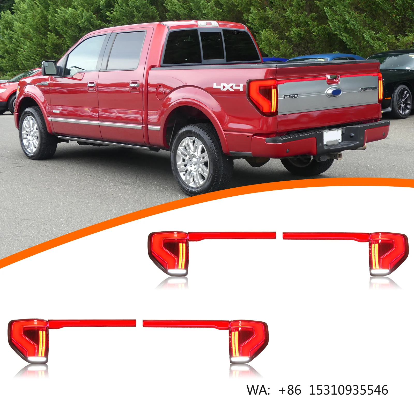 Modified Led Car Trunk Tail Lamp Rear Light Lamp Taillights with Led Rear Lights for Ford F150 F-150 2009-2014