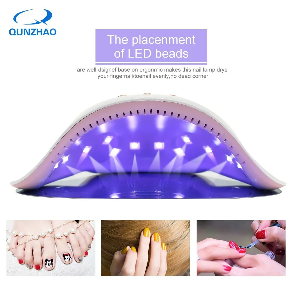 Rainbow10 24W UV LED Nail Dryer Lamp with Auto On/Off Sensor Removable Base Plate for Curing Gel Nail Polish Nail Lamp Machine