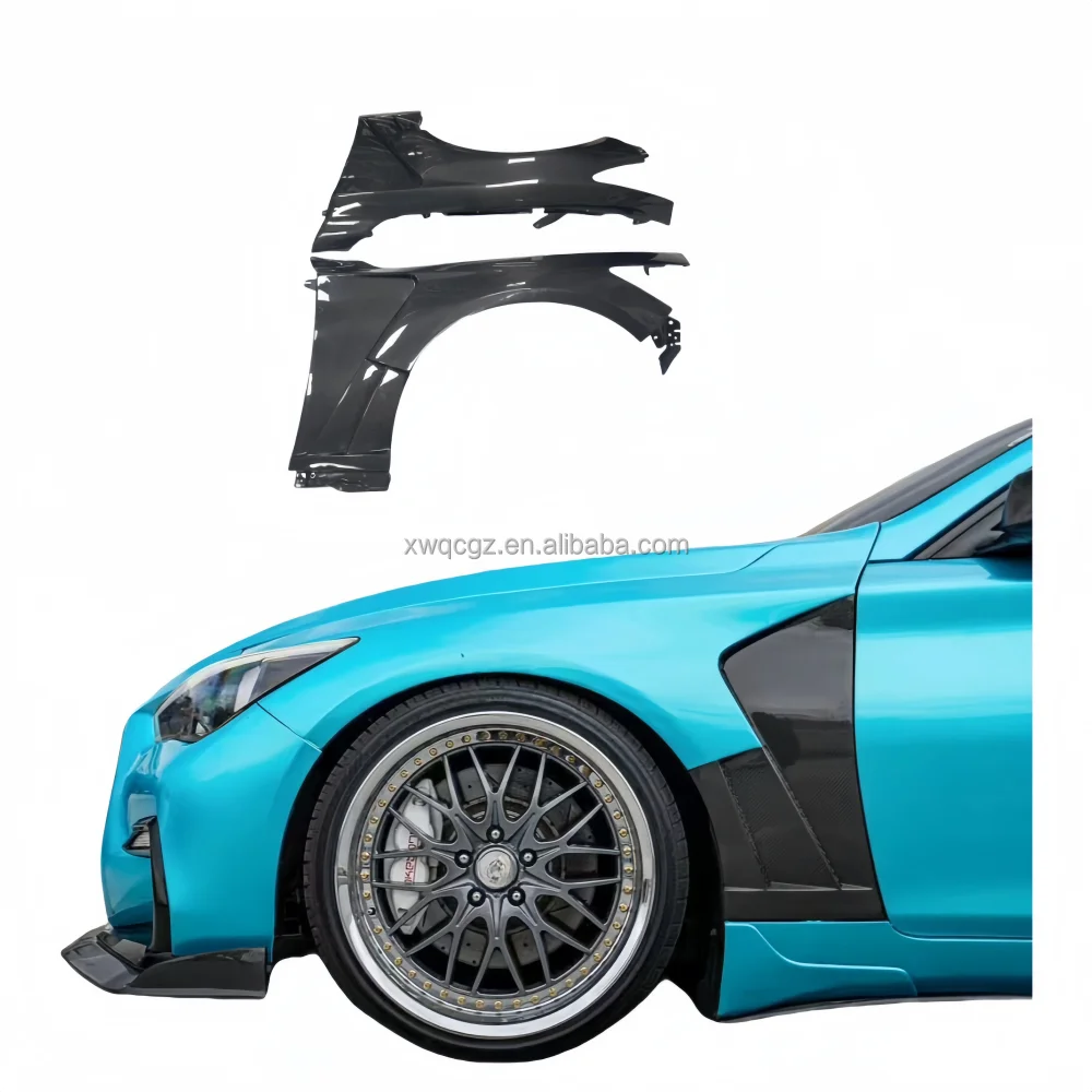 

Popular Carbon Fiber Fender Hood Trunk Body Kit for Q50/G37/Q60 Open Hole Fender