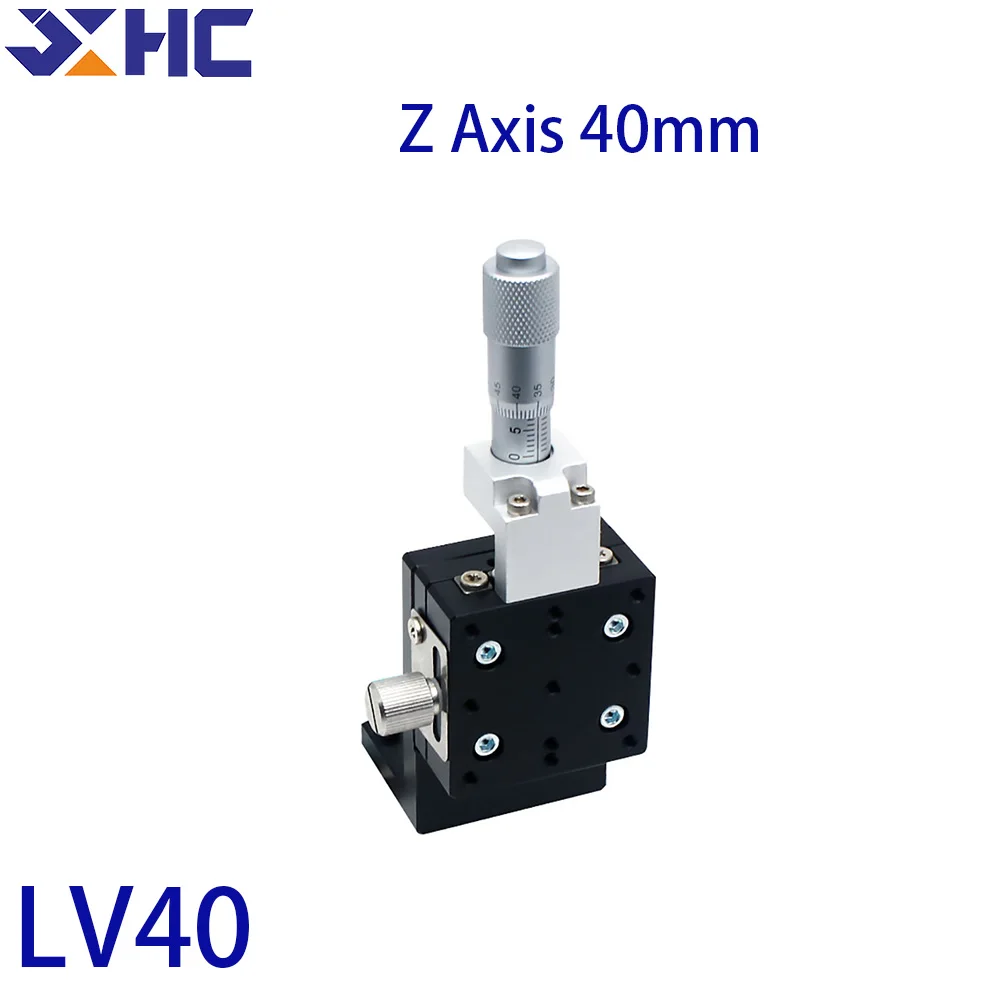 

Z Axis 40*40mm LV40 Sliding Table Manual Displacement Vertical-lift Fine Tuning Platform Cross Roller Guide Linear Stage Sliding