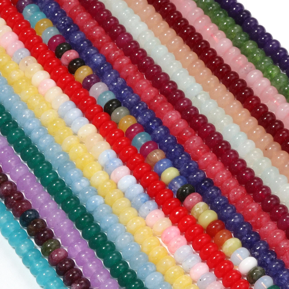 70 Stück 5x8mm Naturstein-Abakusperlen, farbige Jade-Quarz-Rondelle, lose Zwischenperlen für die Schmuckherstellung, DIY-Armband-Zubehör – Detail 3