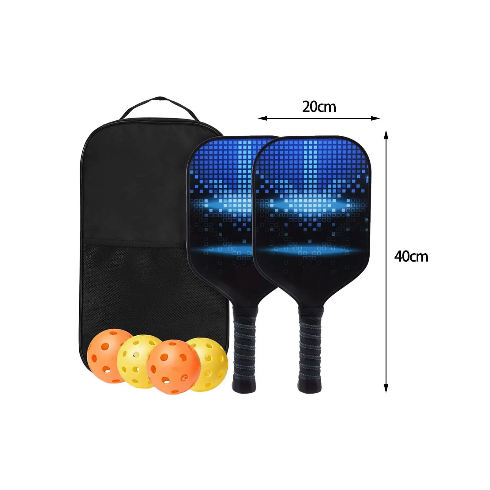 

Professional Set of 2 with Storage Bag W/ 4 Outdoor Balls Comfort Grip Racquets for Traction and Stability