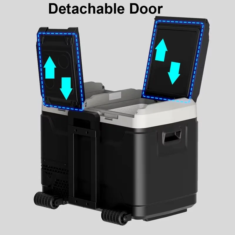 ثلاجة سيارة تعمل بالطاقة الشمسية 50 لترًا و12 فولت، ثلاجة بفريزر سيارة محمولة سعة 60 لترًا #6