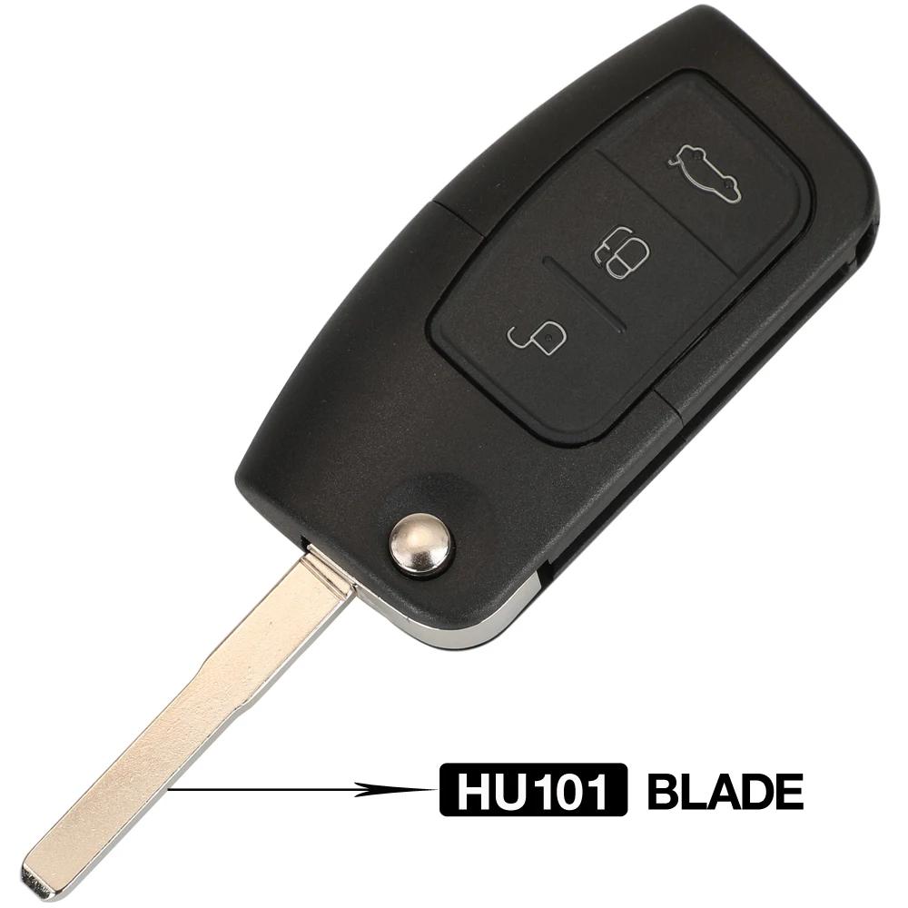 Jingyuqin New 5pcs Folding Remote Car Key Shell FOB For Ford fusion Focus Fiesta MK7 Mondeo MK3 MK4 Galaxy Ranger FO21/HU101
