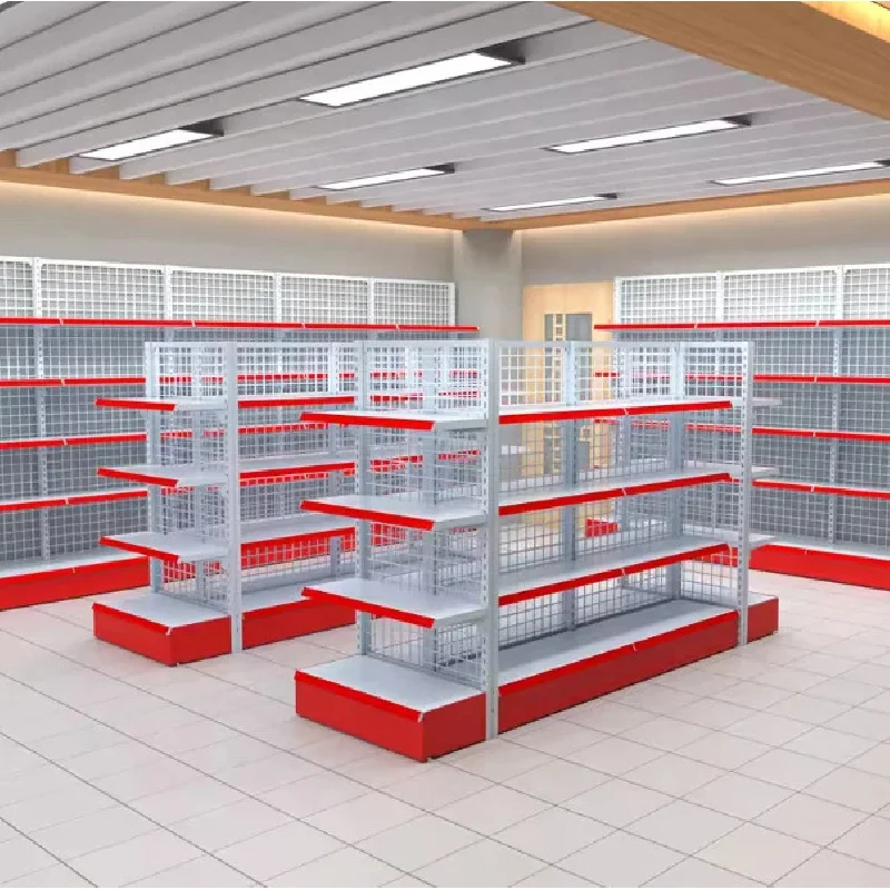 Metallic / Rack/Jewelry Display Stand Wire Grid Supermarket Shelf Gondola Shelves For Shop Retail Store