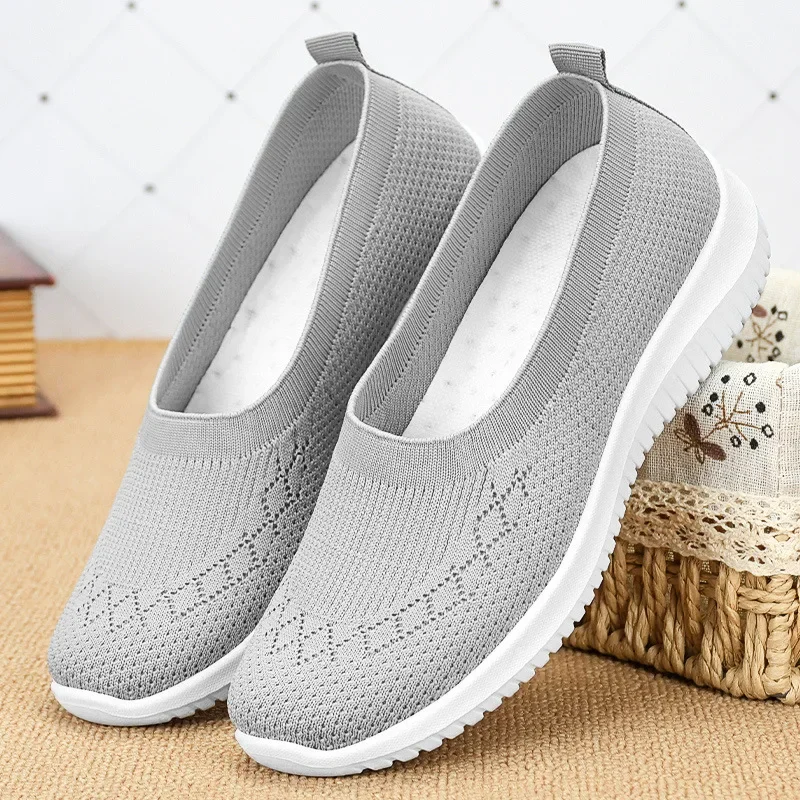 New Women\'s Shoes Soft Sole Cloth Shoes Large Women\'s Shoes Casual Mesh Shoes Sports Casual Women\'s Vulcanized Shoes Low Heels