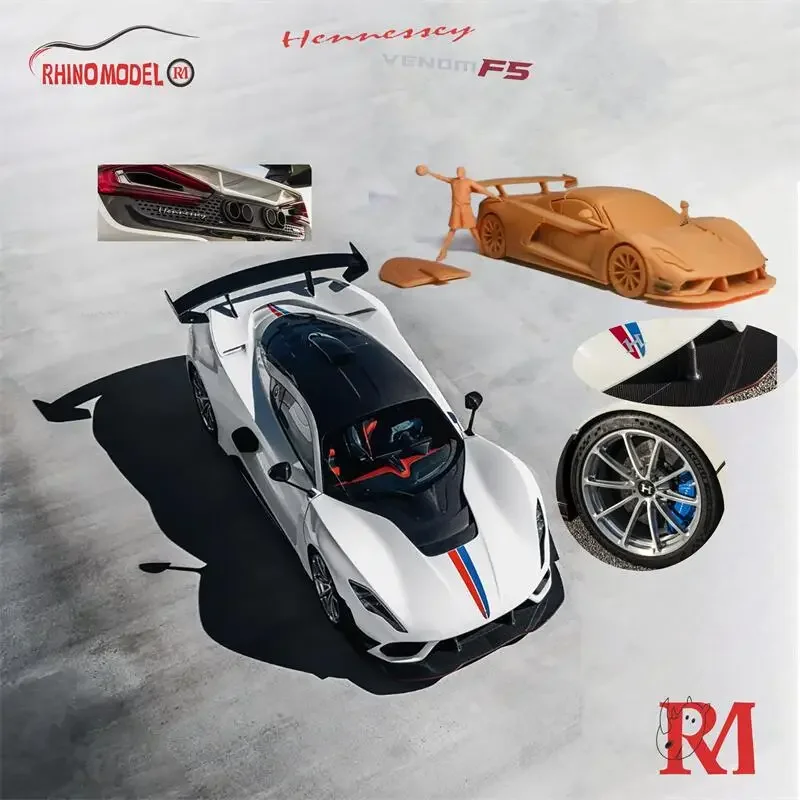 

Rhino Model RM 1:64 Venom F5 White / Light Blue Alloy Vehicle Car Model