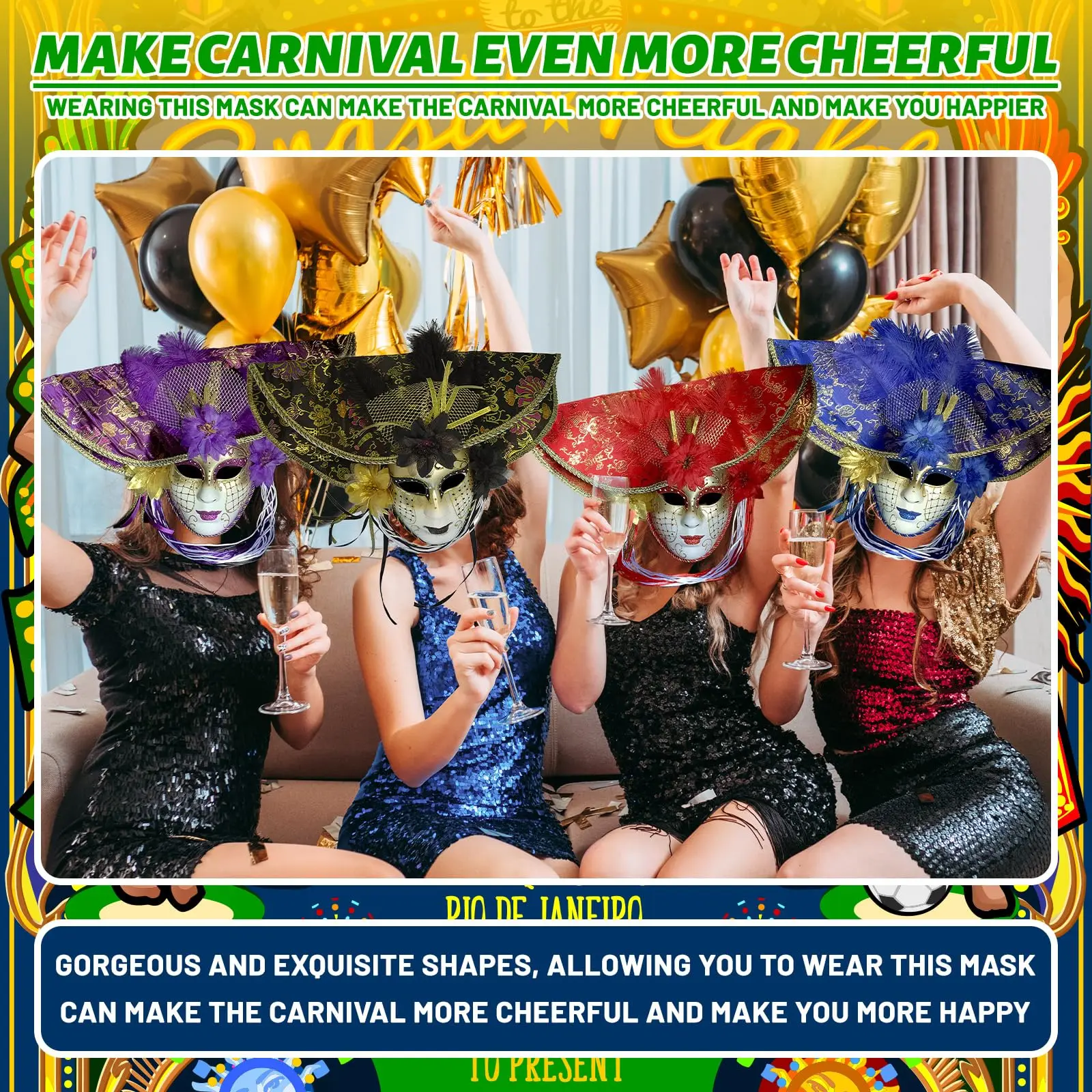 قناع تنكر البندقية مع قبعة كرنفال المهرج أقنعة الكرة ماردي غرا حفلة قناع الوجه الكامل للأزواج دعائم تنكرية للهالوين