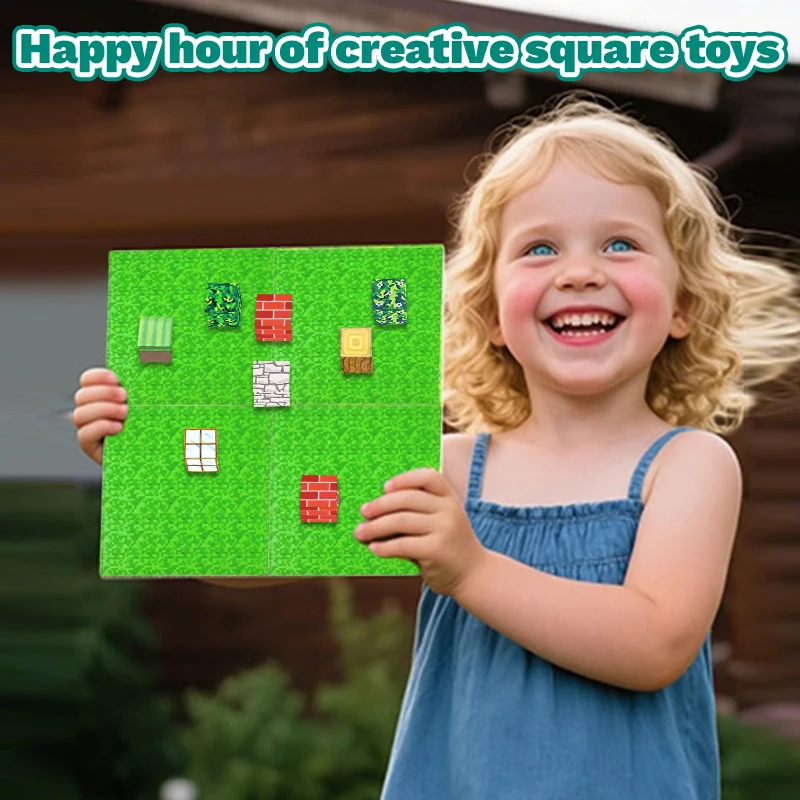 Magnetyczny zestaw klocków konstrukcyjnych, klocki do samodzielnego montażu dla dzieci, stół do zabawy z klockami konstrukcyjnymi z płytką bazową.