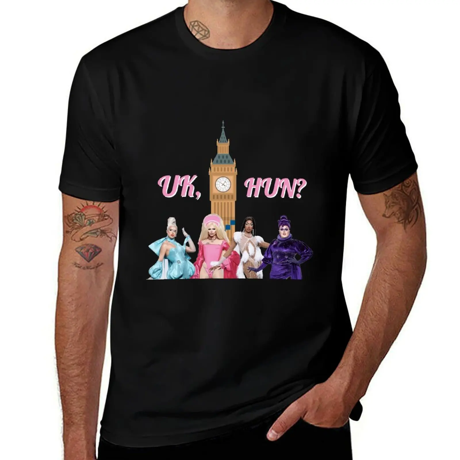 

UK United Hun Uk, Kingdolls RuPauls Race Drag T-Shirt Casual Daily Wear Short Sleeve Top
