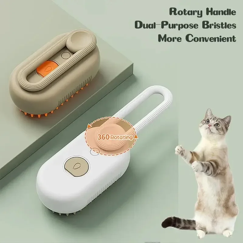 Kat Stoomborstel voor het verlies van 3-in-1 Pet Spa Brush Honden Katten Spritz Defur Kam Stoomige huisdierborstels Ontharing Verzorgingsbenodigdheden