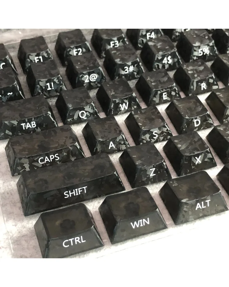 Keycap Original PC Transparent Carbon Pattern Side Engraving Process Mechanical Adaptation Wooting