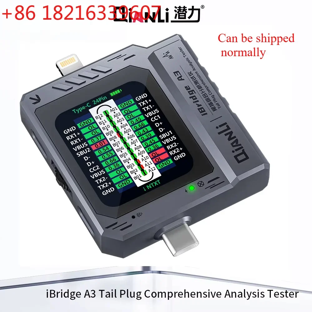 YAO QIANLI iBridge A3 mobile phone tail plug detector Support Lightning and Type-C interface devices for IPhone Samsung X