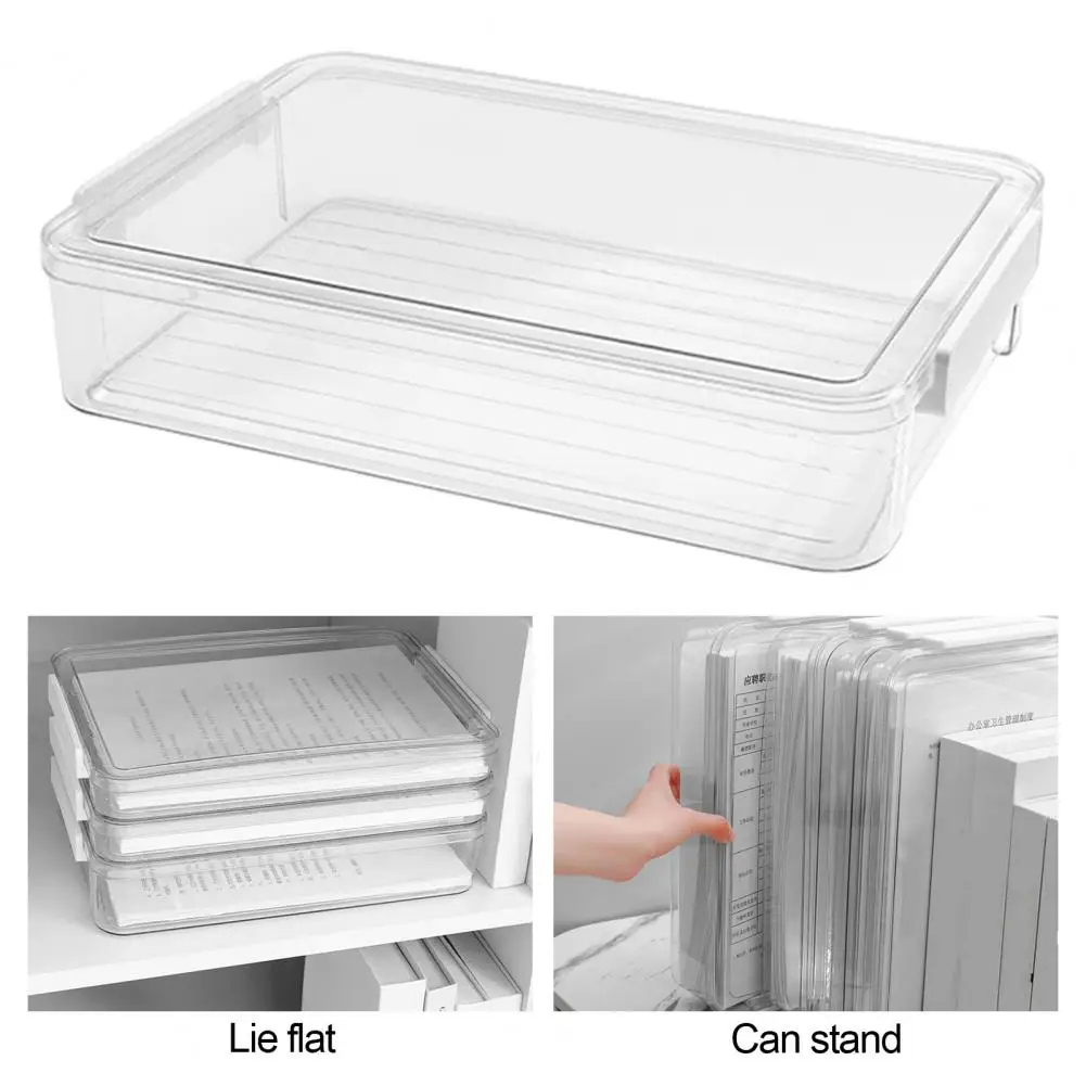 Document Organizer Stackable A4 Size Plastic File Storage Box for Documents Certificates Art Supplies Portable Project Case