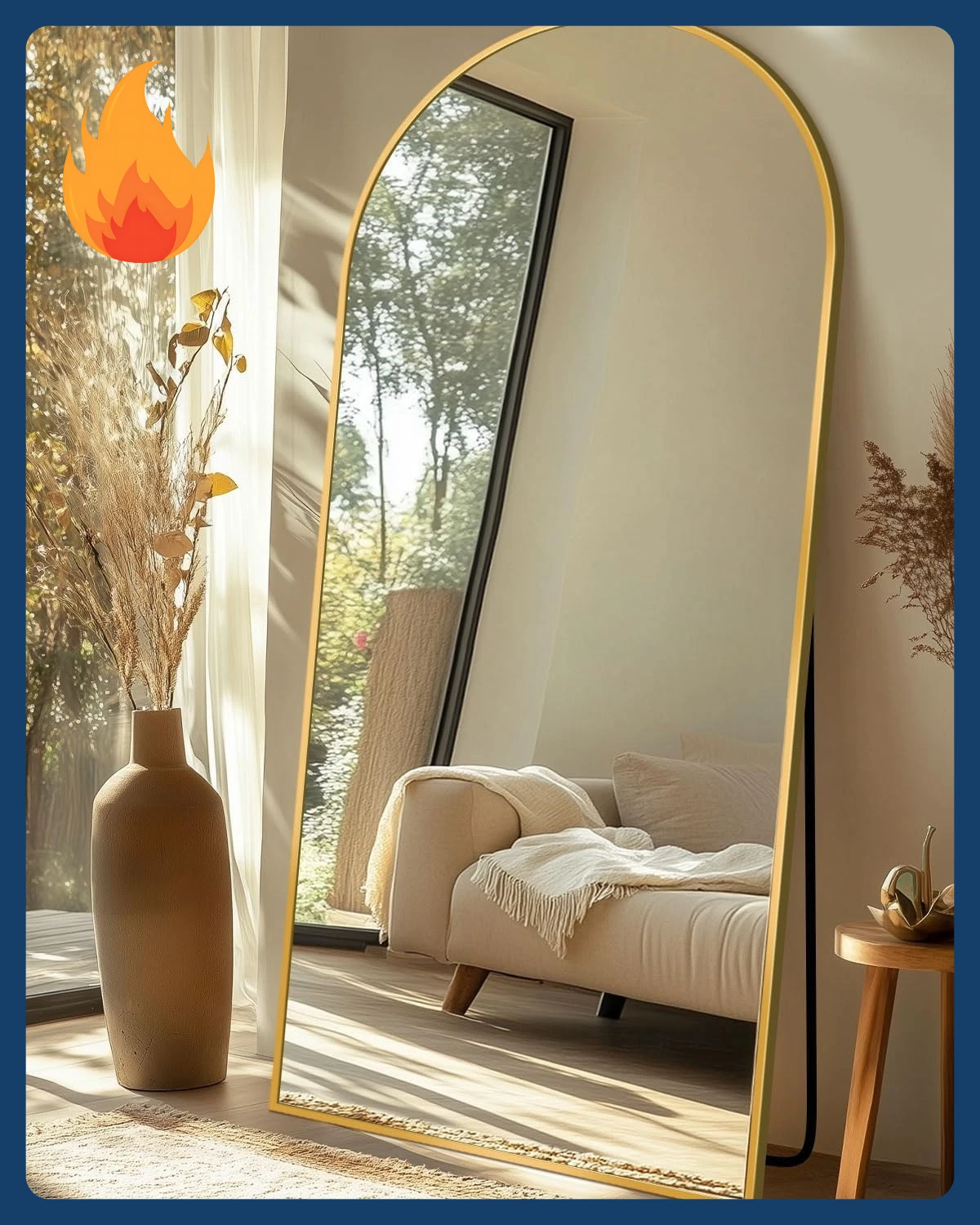 [Vendita calda! ]Specchio a figura intera con supporto, specchio da pavimento con struttura in alluminio ad arco da 71"x28", grande corpo intero, Freestan