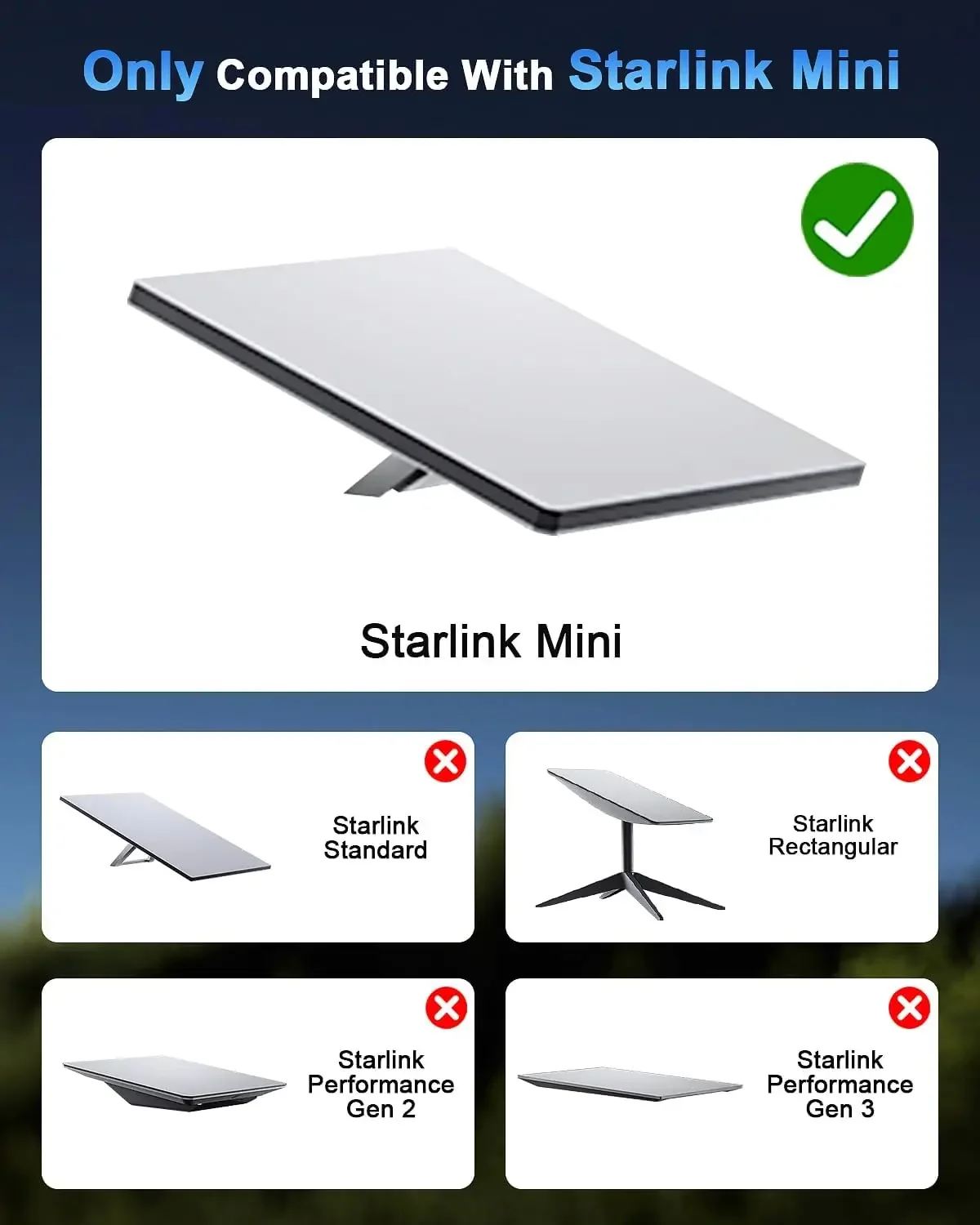 Starlink Mini Magnetic Roof Car Mount Aluminum Frame with 3.5mm Acrylic Shield Strong Magnetic Hold UV Resistant Protective