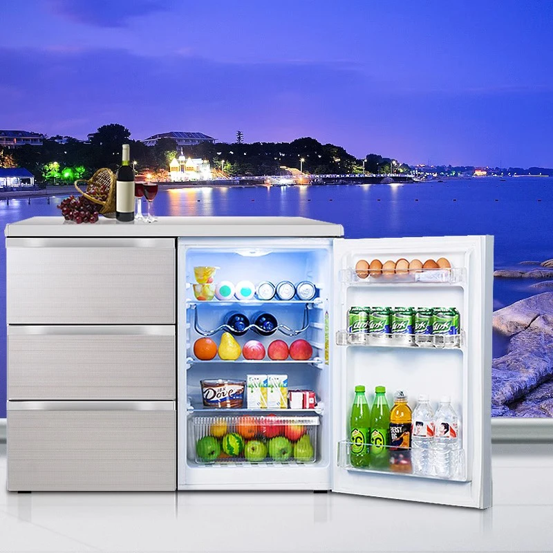 Refrigerator Household Horizontal Kitchen Embedded Three-Drawer Side-By-Door Direct Cooling Refrigerator Freezer