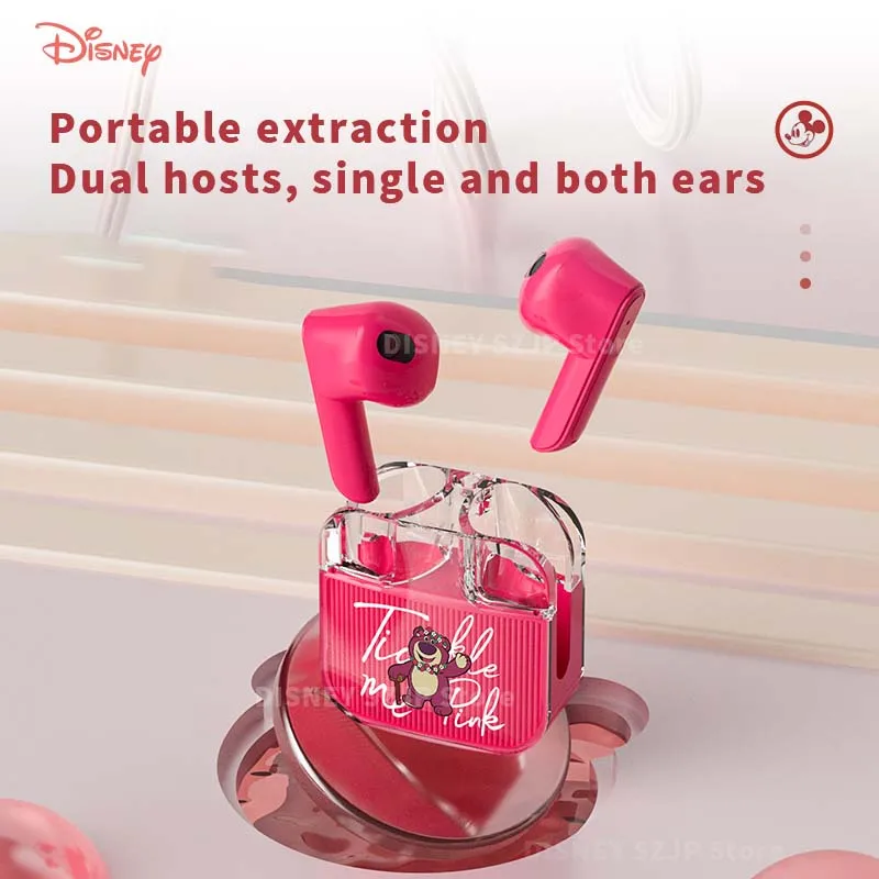 New Disney Stitch Angel Wireless Bluetooth 5.3 Earphone Q53 HiFi Surround Sound Headset Noise Reduction Headphone Long Endurance