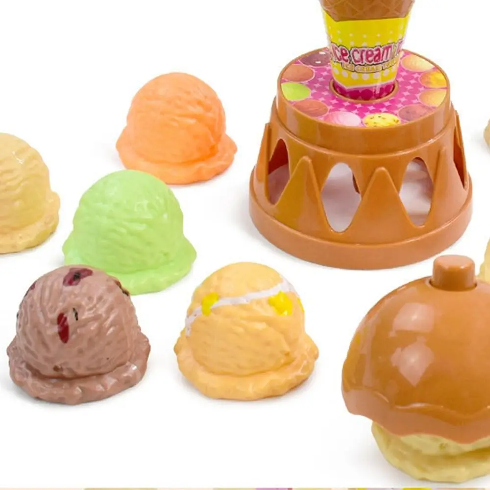 Многоцветная штабелируемая игрушка для мороженого, пластиковая ручка, игровой кухонный набор, координация рук и глаз, связь для родителей и детей