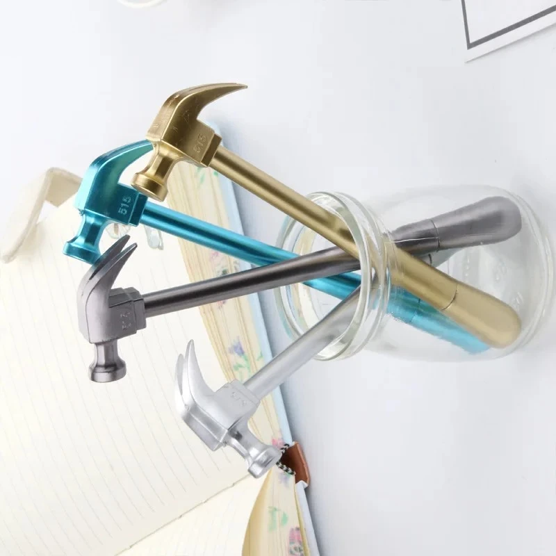 

12 Pcs Creative Hammer Neutral Pen Simulation Funny Gel Pen Black Signature Student Stationery Prizes Writing Supplies