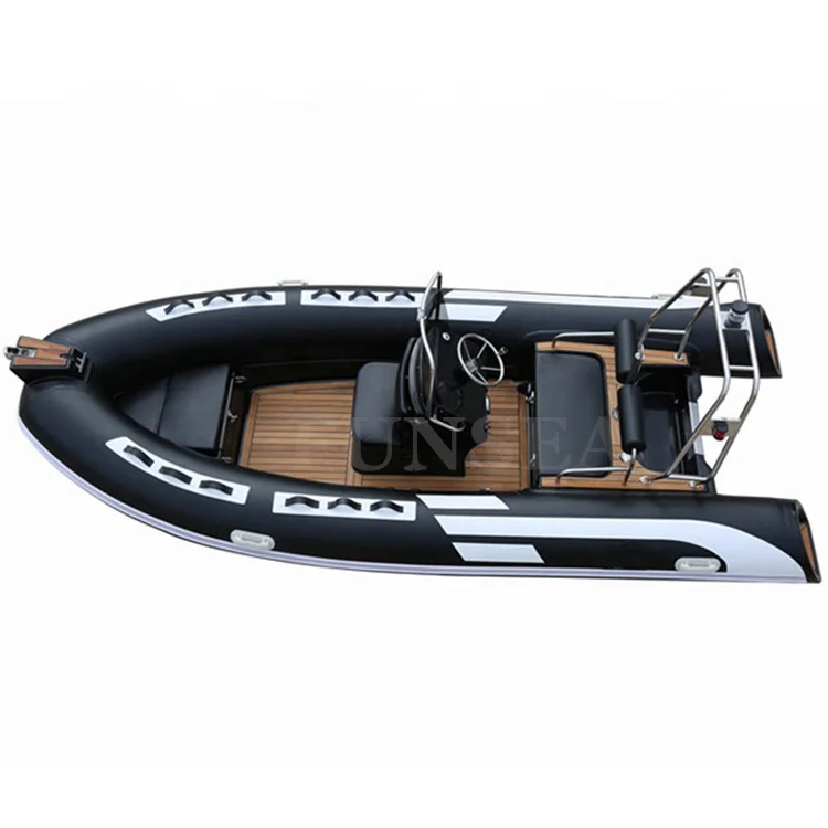 16ft 4.8m 4 person deep v PVC semi rigid fiberglass hull inflatable fishing leisure speed rubber RIB boat with motor