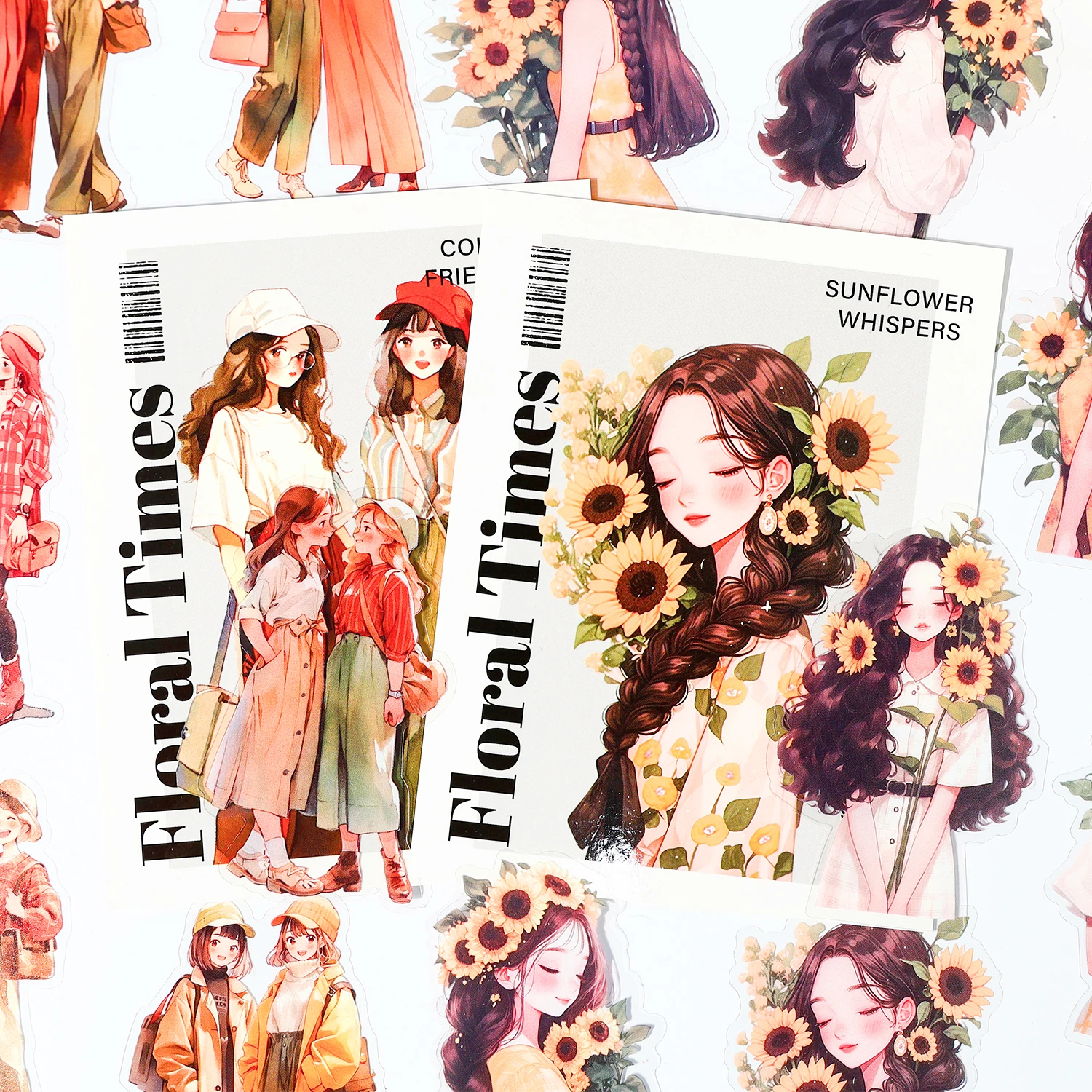 JIAMEI 30pcs Colorful Years series Kawaii beautiful girl PET sticker DIY diary scrapbook creative aesthetic decoration sticker