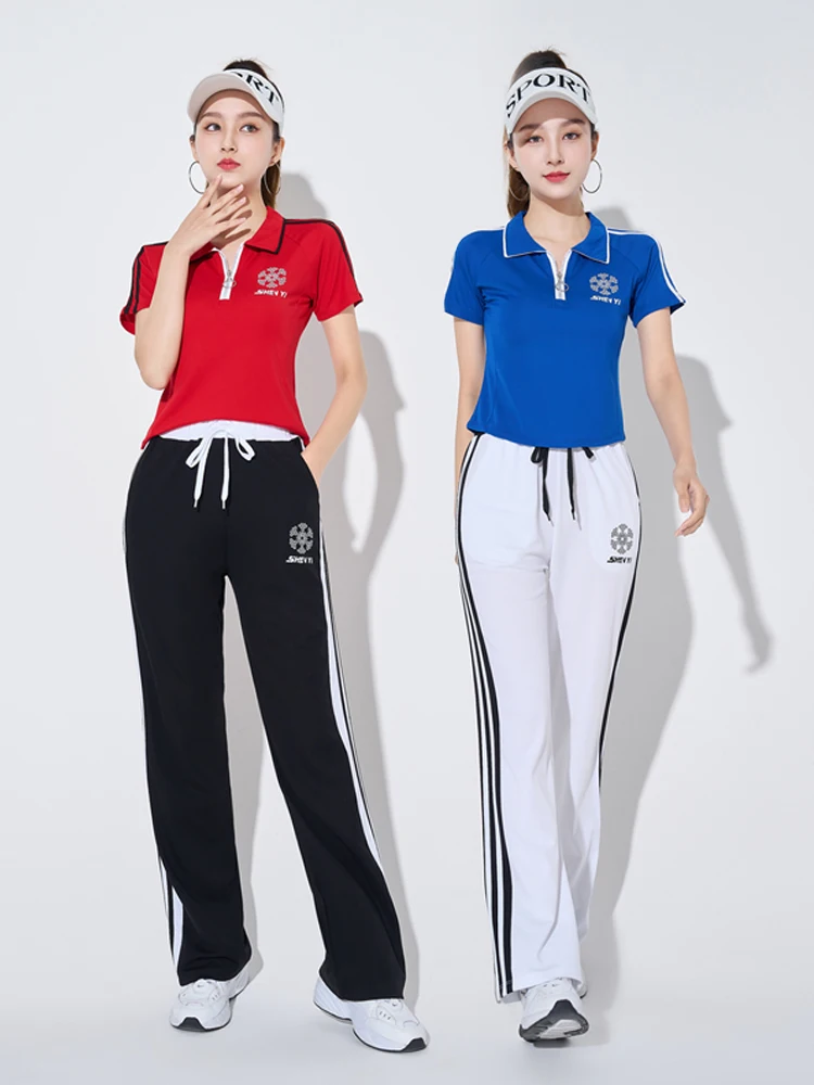 

Новый летний модный спортивный комплект для фитнеса и танцев для женщин: облегающий костюм для тренировок и квадратных танцев из хлопка