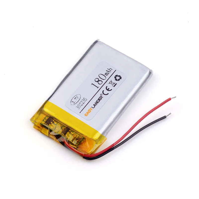 3.7V 302235 180mAh Rechargeable Lithium Li-ion Li Polymer Battery