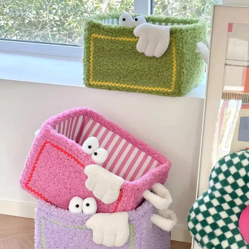 Duże oczy mały potwór kosz duża pojemność przekąski zabawki rozmaitości sortowania przechowywania kosz pasek kreskówka etui dekoracja domu