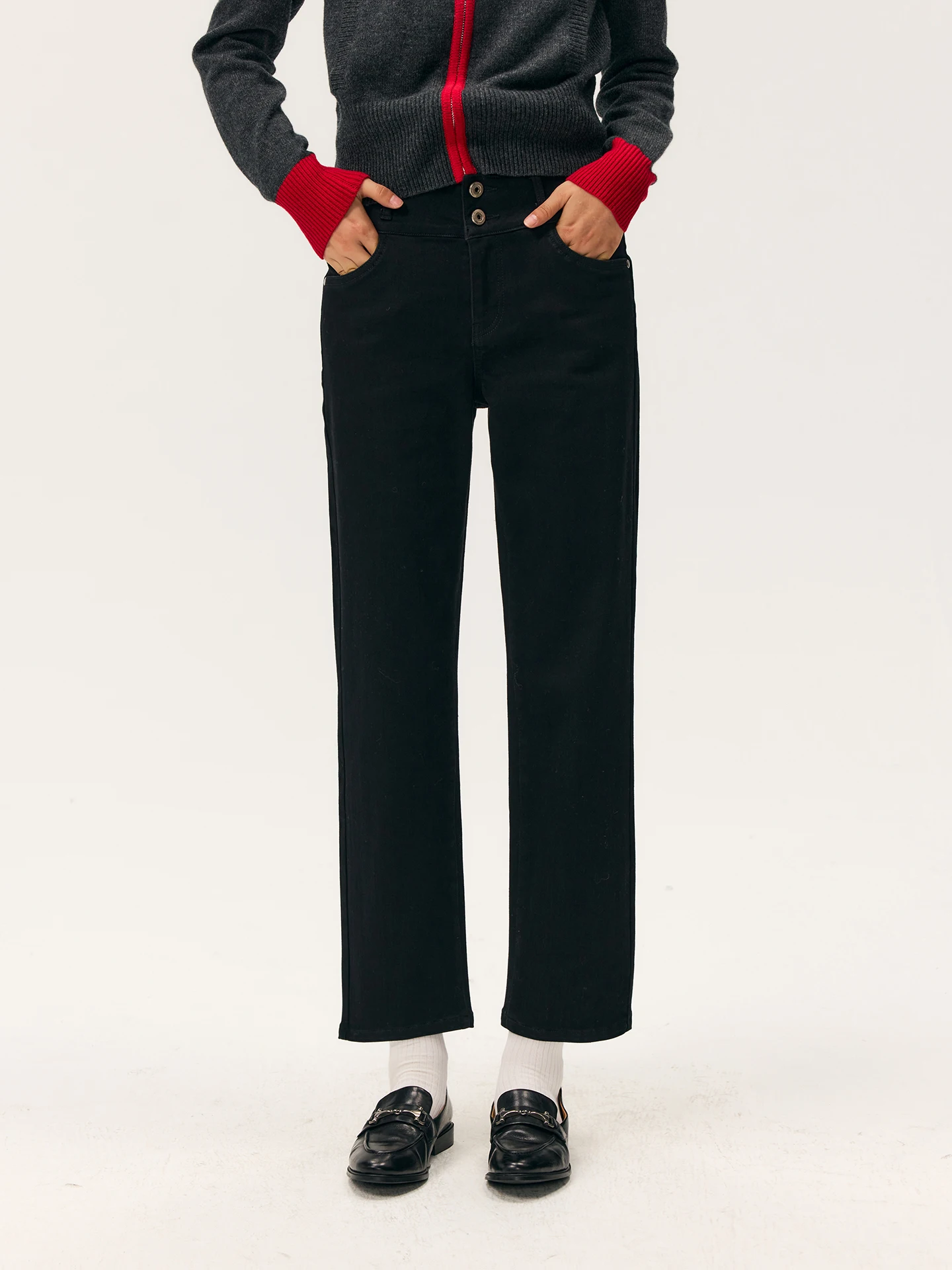 

HeyDr Thiened Fce подкладка с высокой талией облегающие джинсы Bootcut женские зимние теплые хлопковые эластичные джинсовые брюки