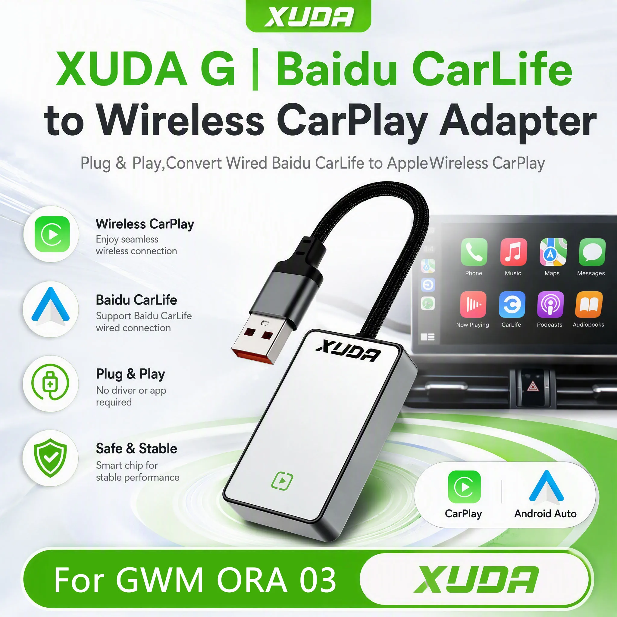xuda-smart-box-for-gwm-ora-03-baidu-carlife-carplay-android-auto-navigation-calls-music-spotify-wazeplug-and-playwifi-and-bt