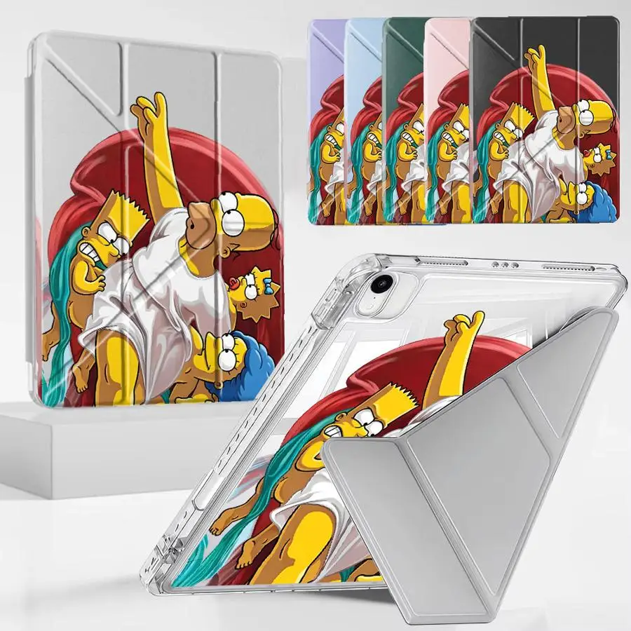 

Y-Fold Holder Cover Tablet Case For iPad Air M3 M2 1 2 M4 11inch Mini 6 7 Pro 11th 10th 9th 8th 7th 12.9inch Pro 2025 Simpson
