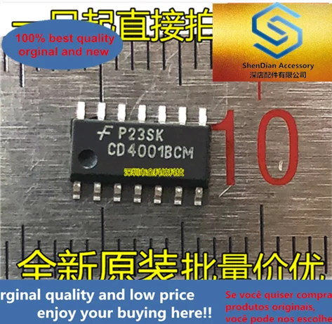 10pcs only orginal new CD4001BCMX CD4001BCM gate and inverter chip IC