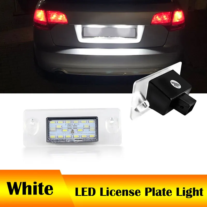 2Pcs OEM# 8D9943021 Canbus LED License Plate Light For Audi A4 S5 B5 A3 8L S3/Sportback S4 Avant Number Plate Lamp White 6000K