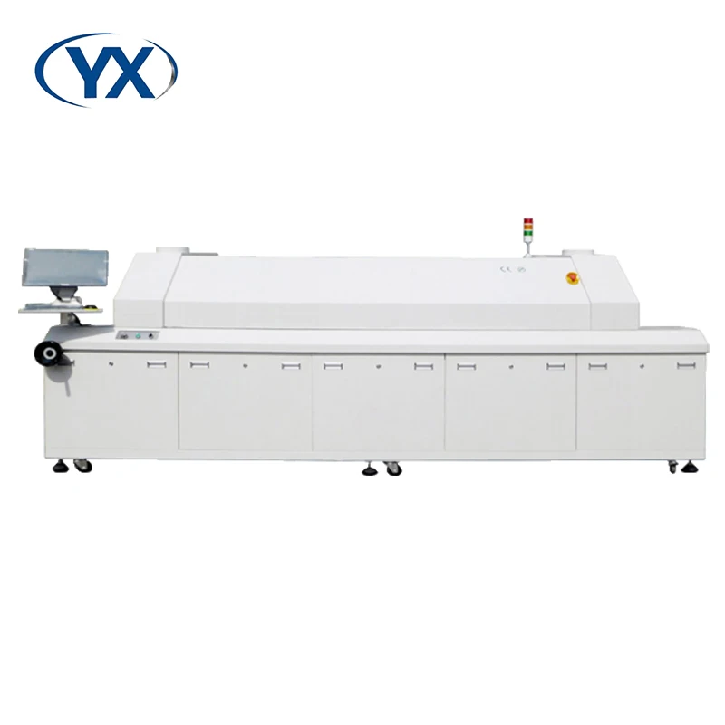 Stock in EU YX1635 SMD Heating Upper 8 Down 8 Temperature Reflow Oven Pick and Place Machine With The Chain And Mesh