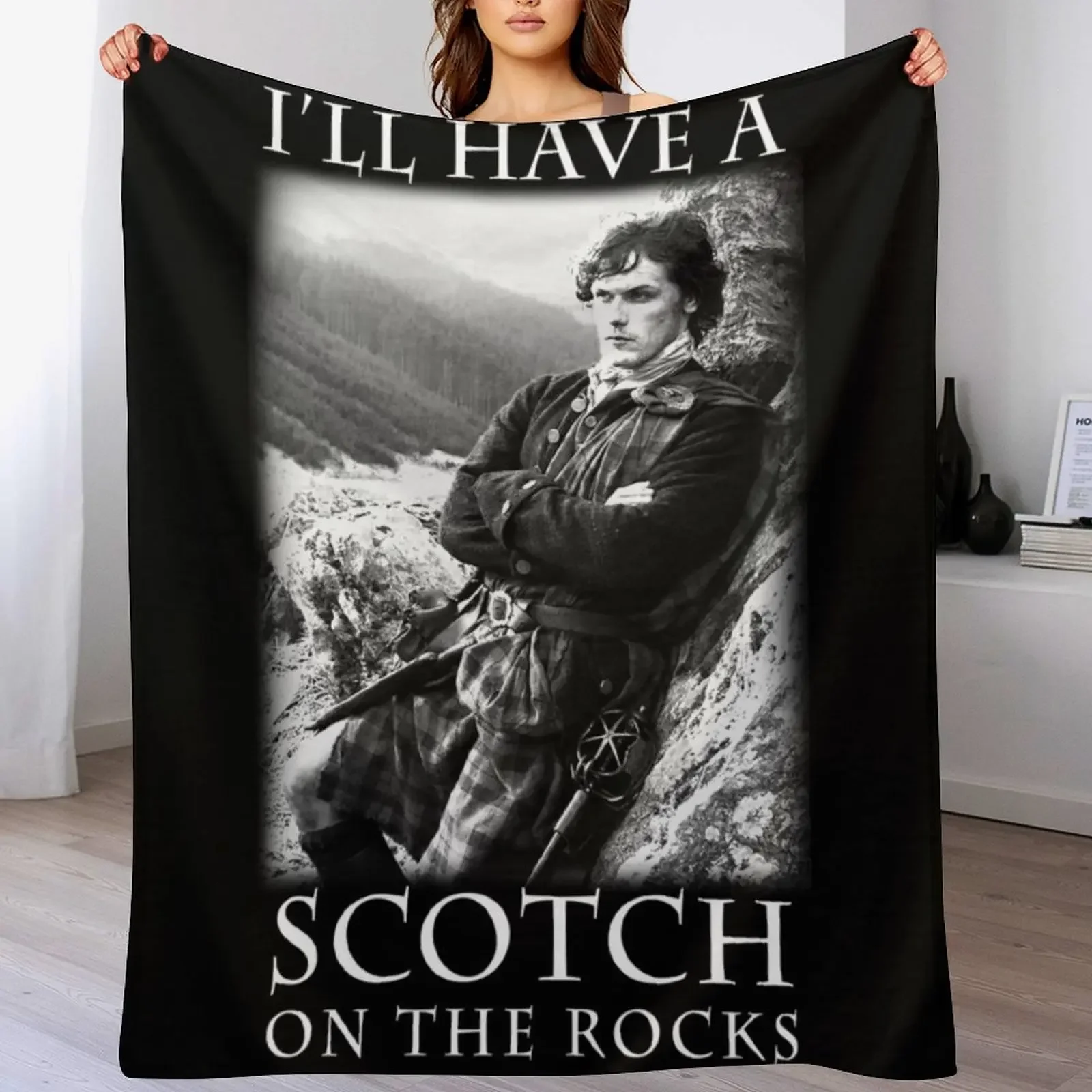 I'll Have a Scotch on The Rocks Throw Blanket Decorative Throw Cute Blankets