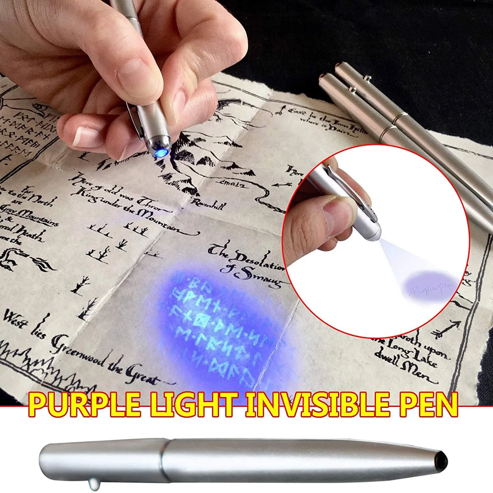 Bolígrafo de tinta Invisible para niños, bolígrafos espía con luz UV, favores de fiesta, escuela, aula, estudiantes, premios, mensaje secreto, marcadores mágicos