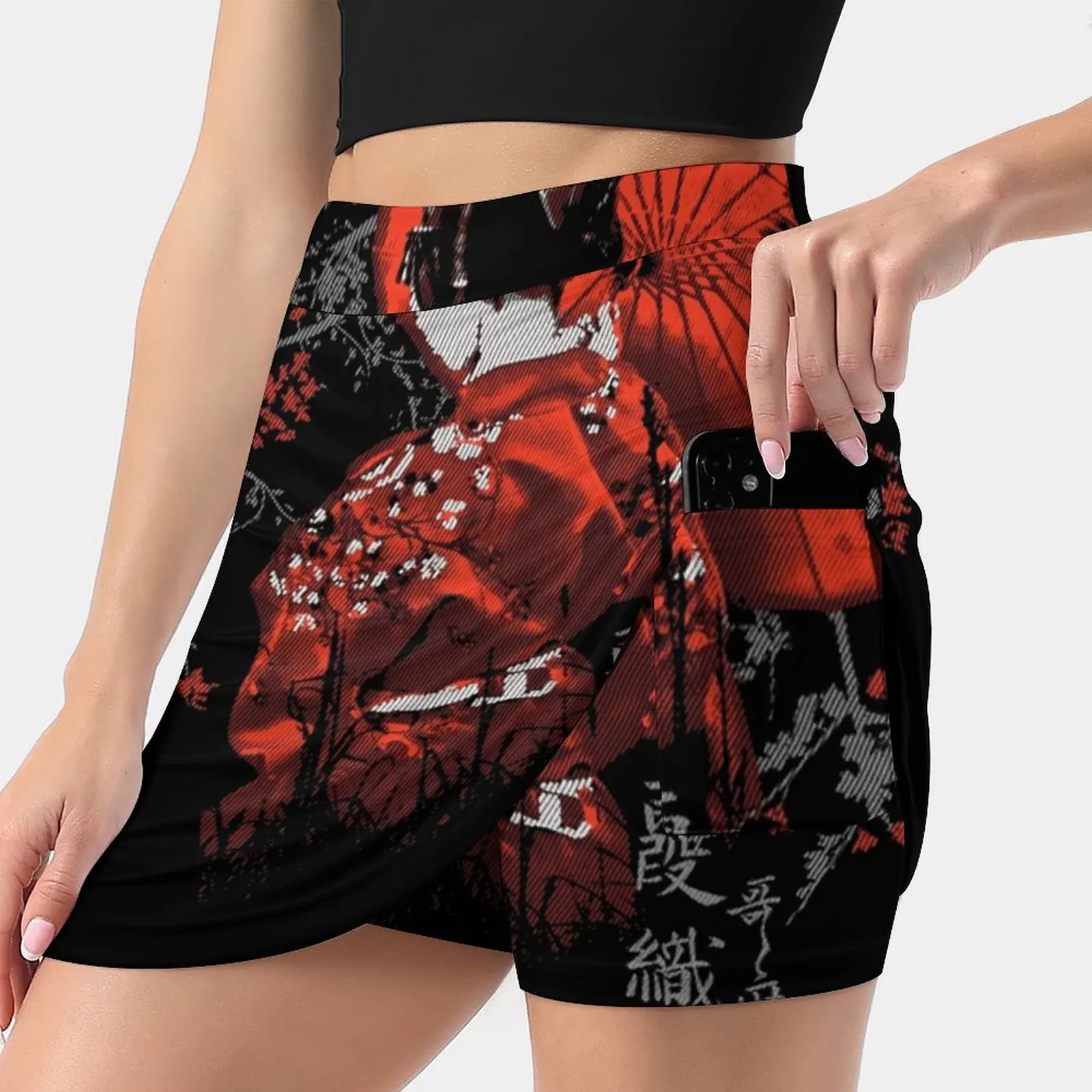 The Geisha Women's skirt With Hide Pocket Tennis Skirt Golf Skirts Badminton Skirts Running skirts Geisha Japan Japanese Anime