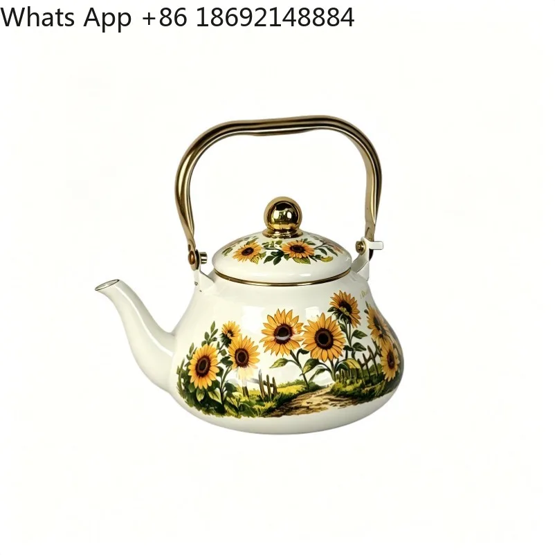 Ethnic Style Enamel Thickened Kettle, Coffee Shop Milk Tea Pot, Multi-purpose Cold Water Jug