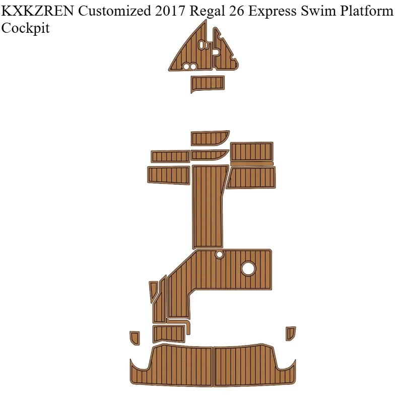 KXKZREN Customized 2017 Regal 26 Express Swim Platform Cockpit Marine Decking Sheet Mat Self-adhesive Boat EVA Foam Flooring Pad