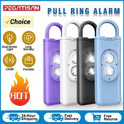 Self Defense Alarm 130DB LEDLight Anti-wolf Alert for Girl Child Women Carrying Scream Loud Panic Alarm Emergency Alarm Keychain