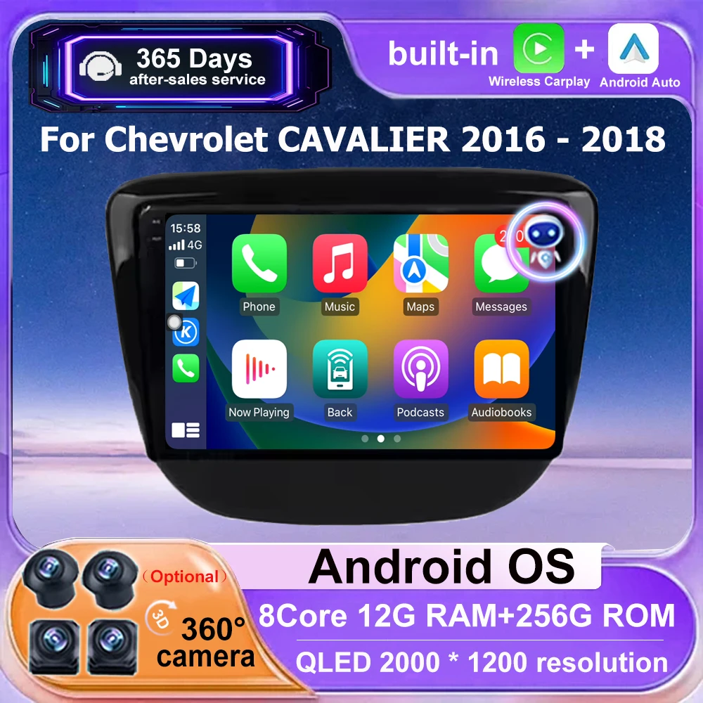 

Android Auto Wireless Carplay For Chevrolet CAVALIER 2016 2017 2018 Navigation Car Radio Multimedia Player 4G WIFI BT DSP 9''