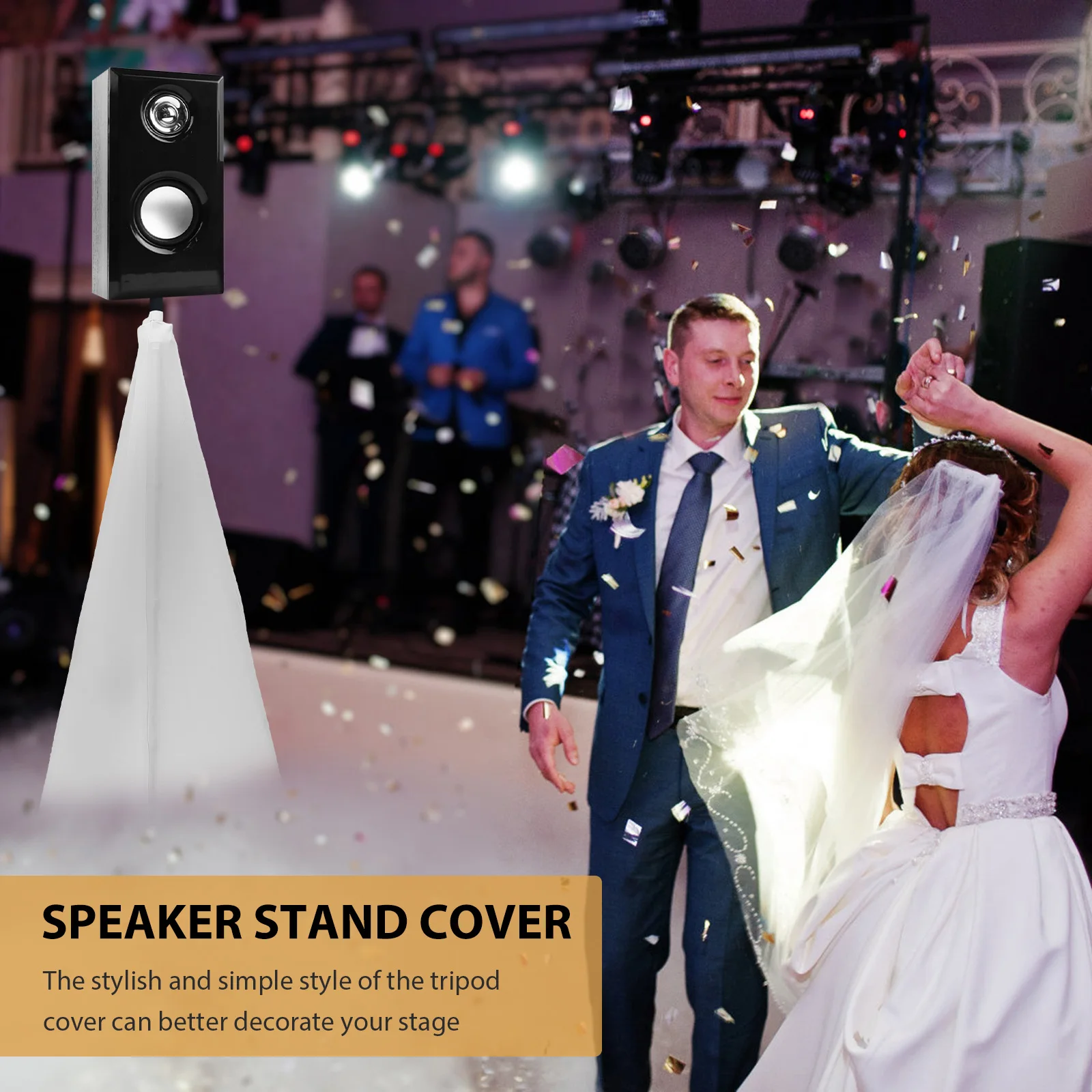 

2Pcs Adjustable Speaker Stand Cover Heavy Duty Polyester for Outdoor Indoor Events Shading Cover Band Use Tool