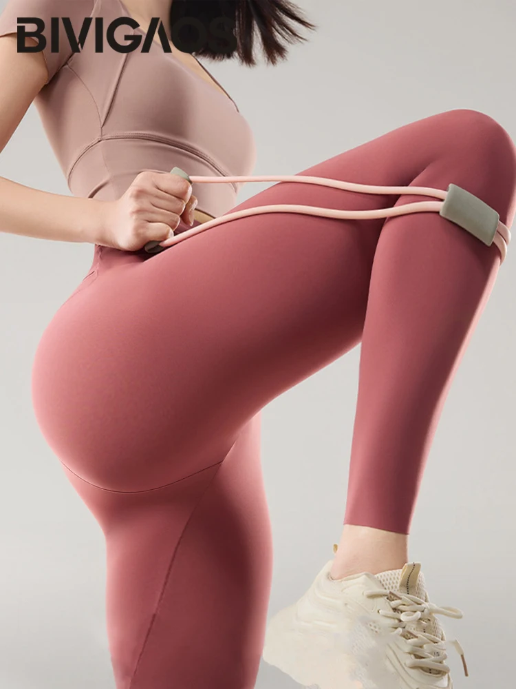 BIVIGAOS Spring Summer Thin Back Waist Pocket Sharkskin Leggings Women High Waist Slim Tight Sexy Sports Fitness Yoga Leggings