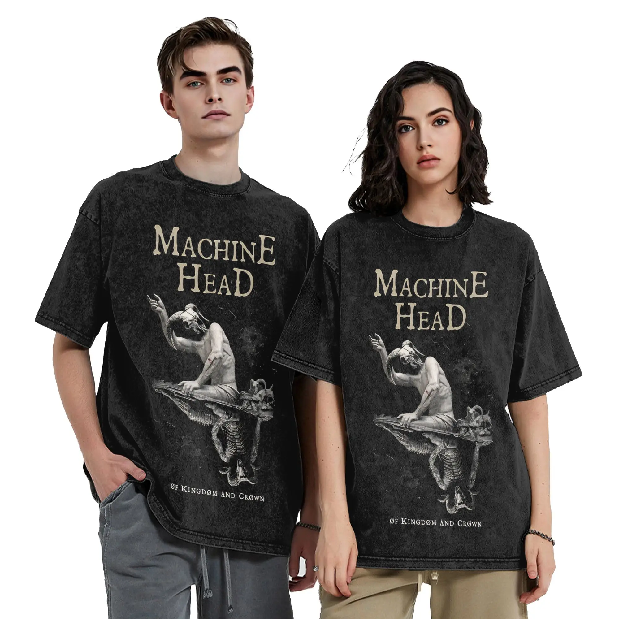 Machine Head Of Kingdom and Crown T-Shirts Men  Humor Cotton Tees O Neck Short Sleeve T Shirts Party Tops view 3