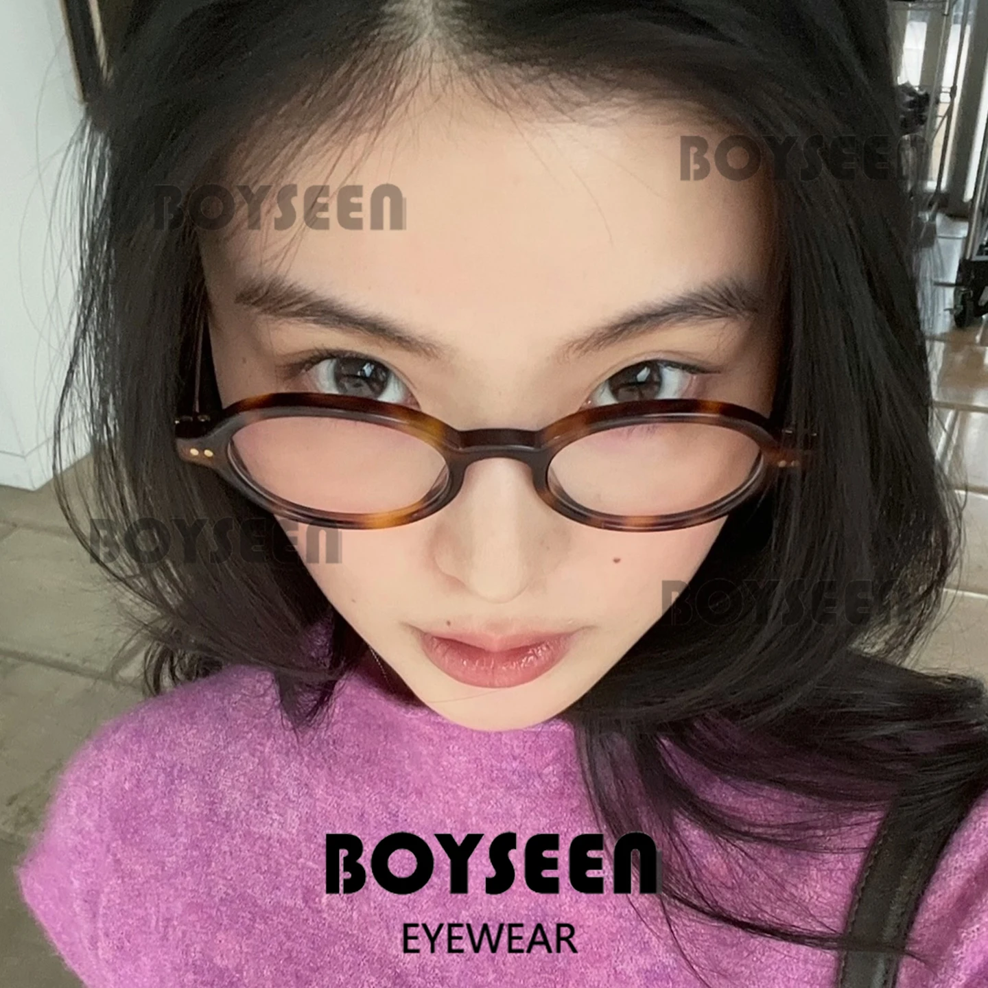 Woman's Small Oval Frame Sunglasses Summer Seaside Dopamine Sunglasses Leopard Frame Anti-blue Light Glasses Frame